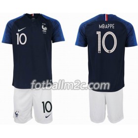 Fotball-VM 2018 Frankrike MBAPPE 10 2 star Barn Hjemmedrakt Kortermet